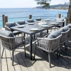 Clearance Tavolo da giardino estensibile in alluminio 10 posti (180/240 x 96 cm) Amalfi Grigio Salotto Da Giardino|Tavoli Da Giardino