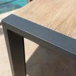New Tavolo da giardino estensibile in alluminio 12 posti (195/247/300 x 96 cm) Amalfi Grigio antracite e legno Salotto Da Giardino|Tavoli Da Giardino