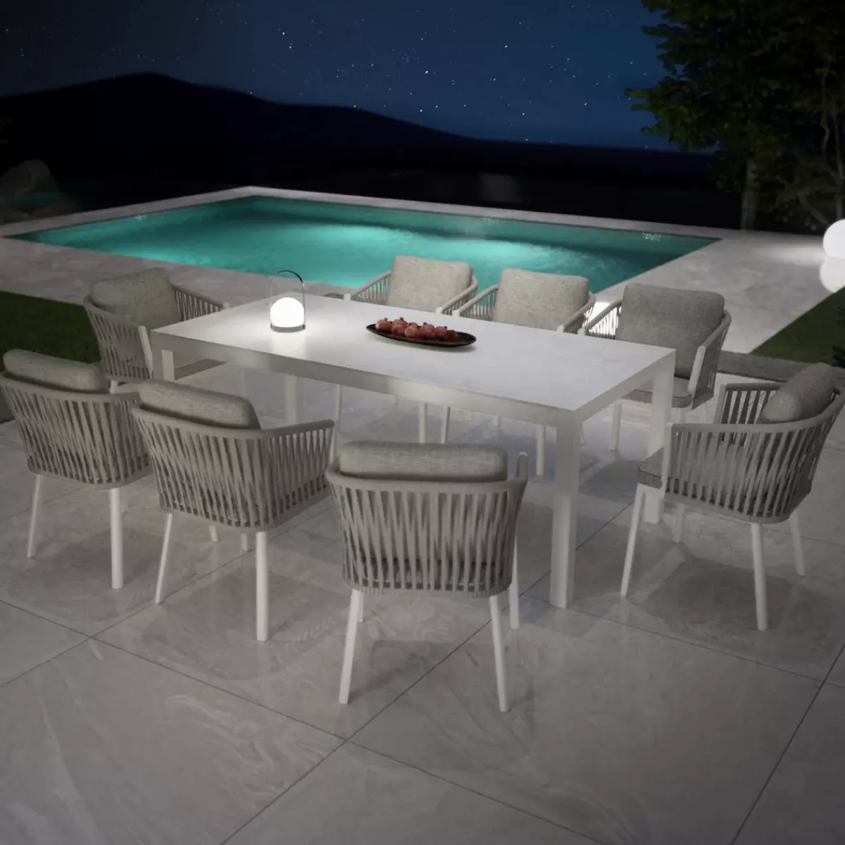 Outlet Tavolo da giardino in alluminio e ceramica 8 posti Modena Salotto Da Giardino|Tavoli Da Giardino