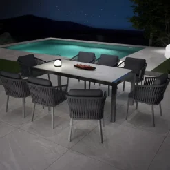 Tavolo da giardino in alluminio e ceramica 8 posti Modena Salotto Da Giardino|Tavoli Da Giardino