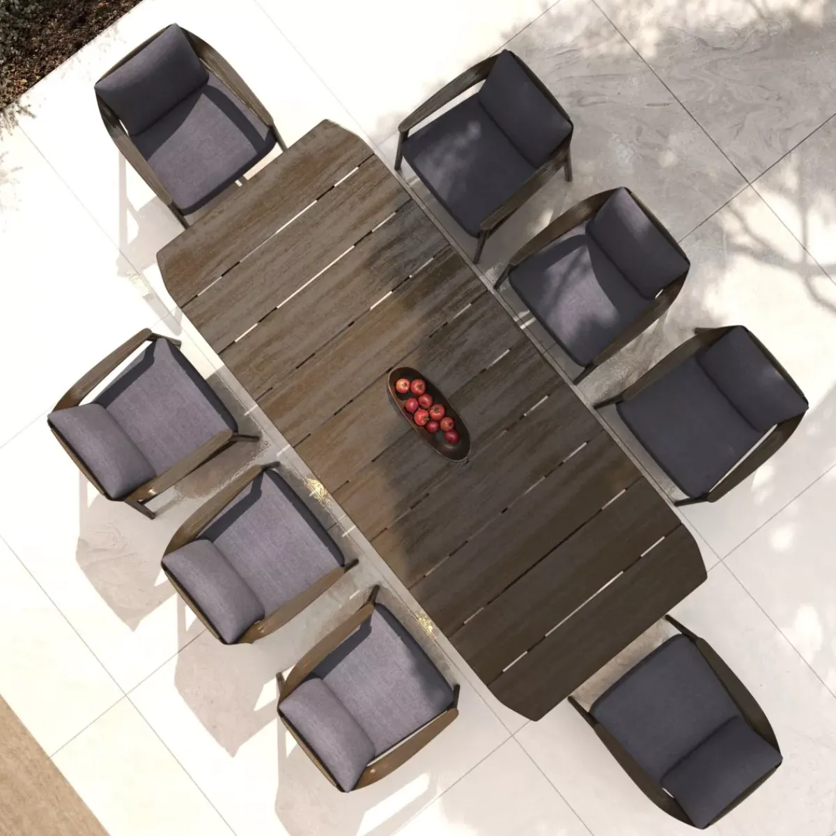 Tavolo da giardino legno teck 8 posti (260 x 100 cm) Cap Ferrat scuro Salotto Da Giardino|Tavoli Da Giardino