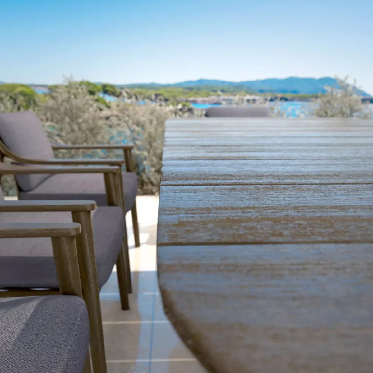 Tavolo da giardino legno teck 8 posti (260 x 100 cm) Cap Ferrat scuro Salotto Da Giardino|Tavoli Da Giardino