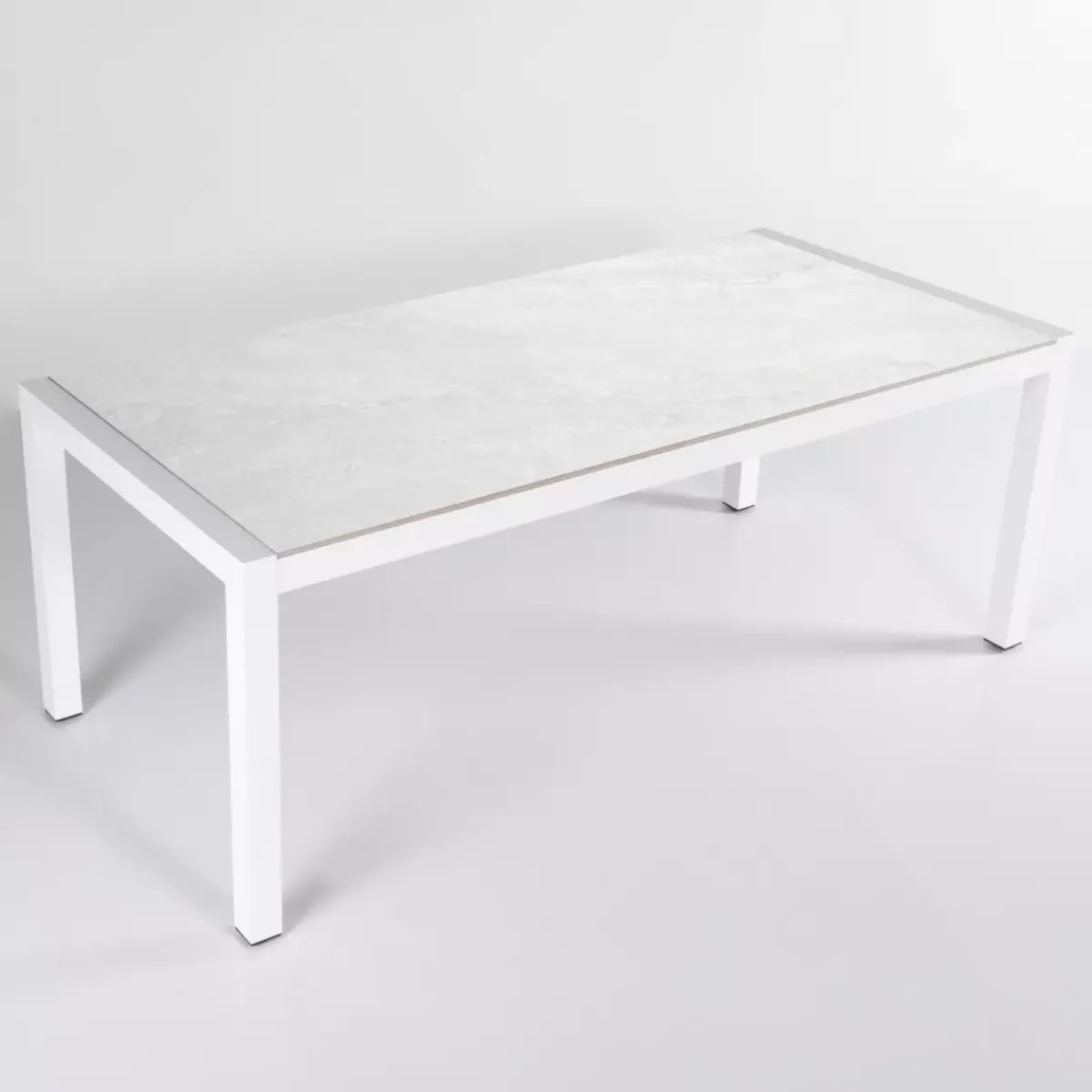Hot Tavolo da giardino 6 posti Alluminio/Ceramica Modena (150 x 75 cm) e grigio Salotto Da Balcone|Salotto Da Giardino