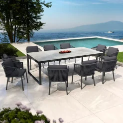 Best Tavolo da giardino 10 posti Alluminio/Ceramica Kore Grigio antracite Salotto Da Giardino|Tavoli Da Giardino