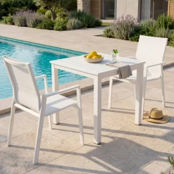 Online Tavolo da giardino quadrata alluminio 4 posti (70 x 70 cm) Murano Salotto Da Balcone|Salotto Da Giardino
