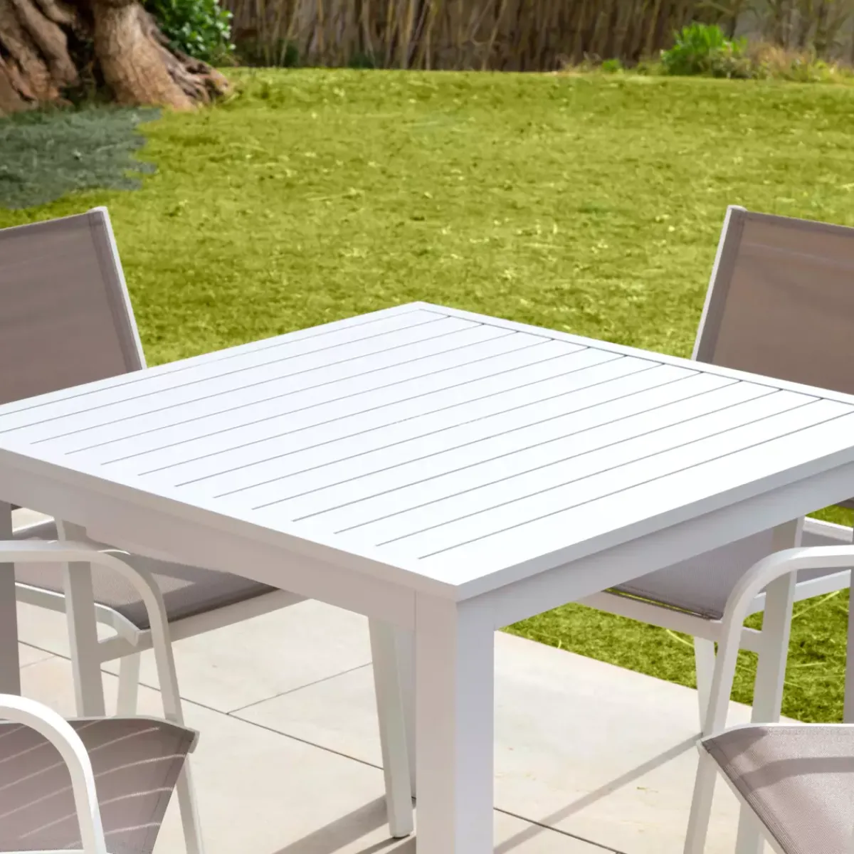Sale Tavolo da giardino quadrato in alluminio 4 posti (89 x 89 cm) Murano Salotto Da Balcone|Salotto Da Giardino