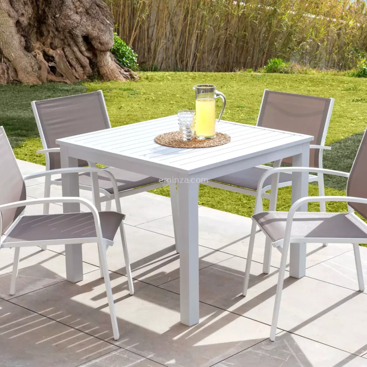 Sale Tavolo da giardino quadrato in alluminio 4 posti (89 x 89 cm) Murano Salotto Da Balcone|Salotto Da Giardino