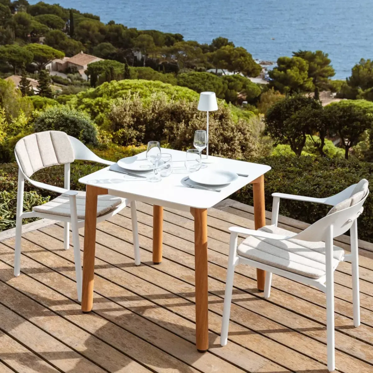 Tavolo da giardino quadrato in alluminio 2 posti Monte Carlo Salotto Da Balcone|Salotto Da Giardino