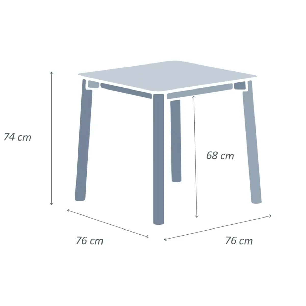 Tavolo da giardino quadrato in alluminio 2 posti Monte Carlo Salotto Da Balcone|Salotto Da Giardino