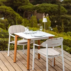 Tavolo da giardino quadrato in alluminio 2 posti Monte Carlo Salotto Da Balcone|Salotto Da Giardino
