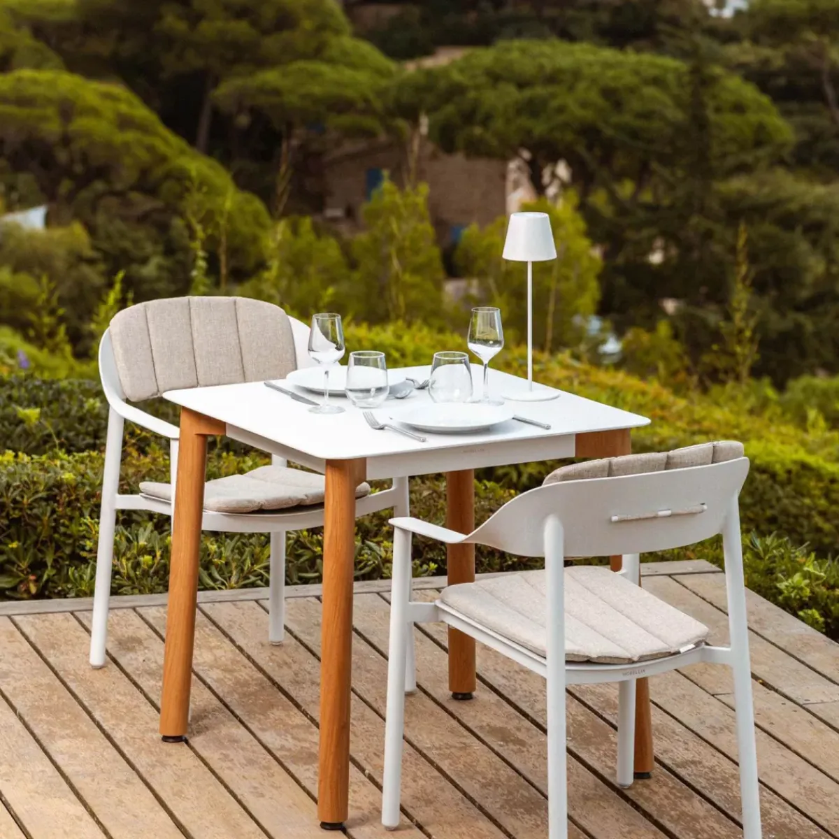 Tavolo da giardino quadrato in alluminio 2 posti Monte Carlo Salotto Da Balcone|Salotto Da Giardino