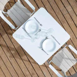 Tavolo da giardino quadrato in alluminio 2 posti Monte Carlo Salotto Da Balcone|Salotto Da Giardino