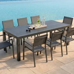 Discount Tavolo da giardino rettangolare alluminio 8 posti (210 x 100 cm) Murano Grigio Salotto Da Giardino|Tavoli Da Giardino