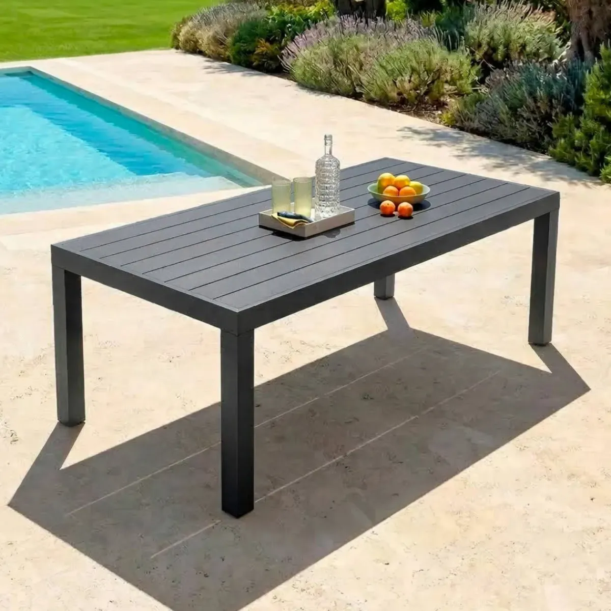Discount Tavolo da giardino rettangolare alluminio 8 posti (210 x 100 cm) Murano Grigio Salotto Da Giardino|Tavoli Da Giardino