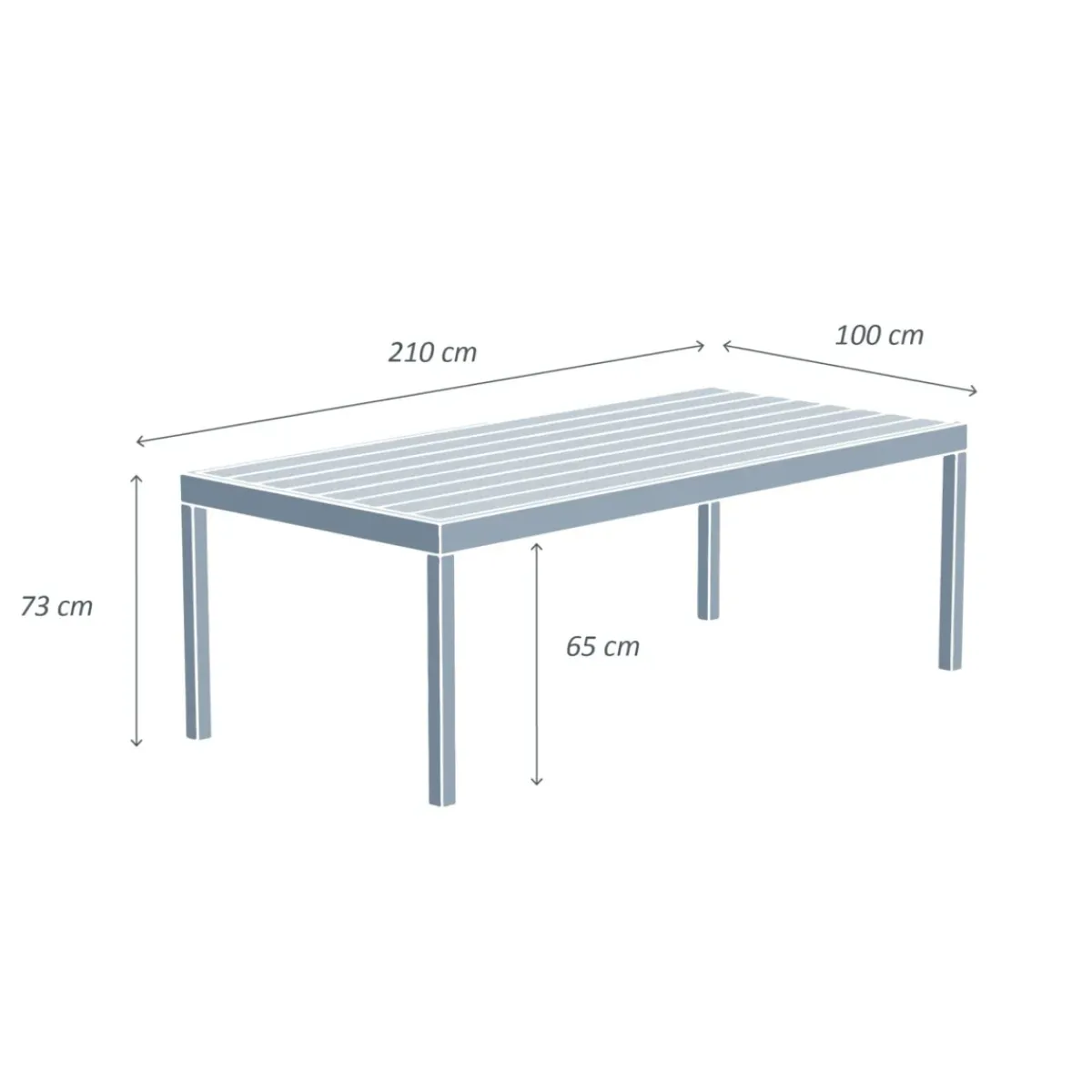 Discount Tavolo da giardino rettangolare alluminio 8 posti (210 x 100 cm) Murano Grigio Salotto Da Giardino|Tavoli Da Giardino
