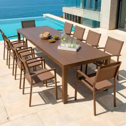 Outlet Tavolo da giardino rettangolare in alluminio 10 posti Murano Salotto Da Giardino|Tavoli Da Giardino