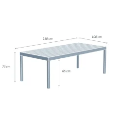 Sale Tavolo da giardino rettangolare in alluminio per 8 persone (210 x 100 cm) Murano Salotto Da Giardino|Tavoli Da Giardino