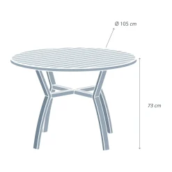 Tavolo da giardino rotondo alluminio 5 posti (D105 cm) Murano Salotto Da Balcone|Salotto Da Giardino