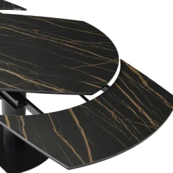 Tavolo rettangolare allungabile con prolunga in ceramica (120 cm) Kryo Nero