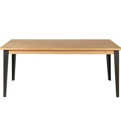 Tavolo rettangolare allungabile in rovere massello e metallo (200 cm) Bristol Naturale