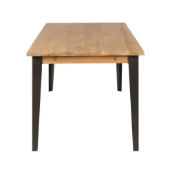 Tavolo rettangolare allungabile in rovere massello e metallo (200 cm) Bristol Naturale