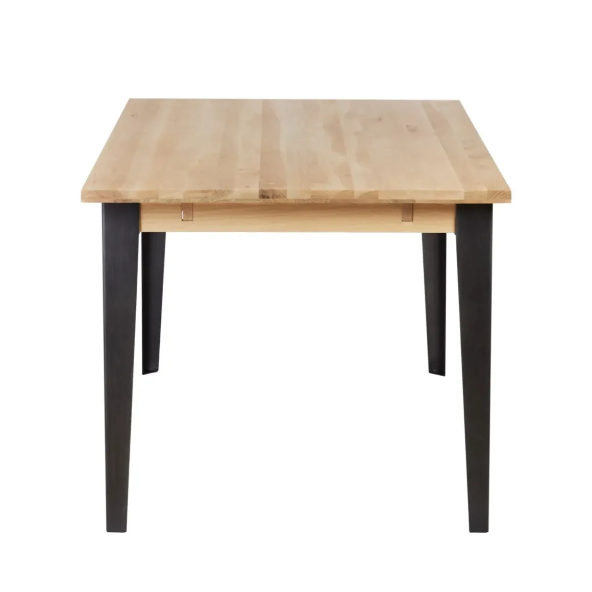 Tavolo rettangolare allungabile in rovere massiccio e metallo (160 cm) Bristol Naturale