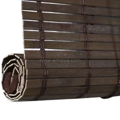 New Tenda a rullo con lamelle (40 x H180 cm) Bambù Cioccolato Tende A Rullo