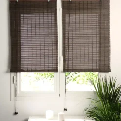 Best Tenda a rullo con lamelle (40 x H130 cm) Bambù Cioccolato Tende A Rullo