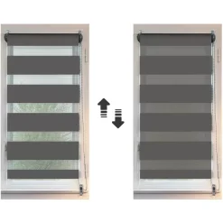 Outlet Tenda a rullo Giorno/Notte (75 x 250 cm) Grigio Tende A Rullo