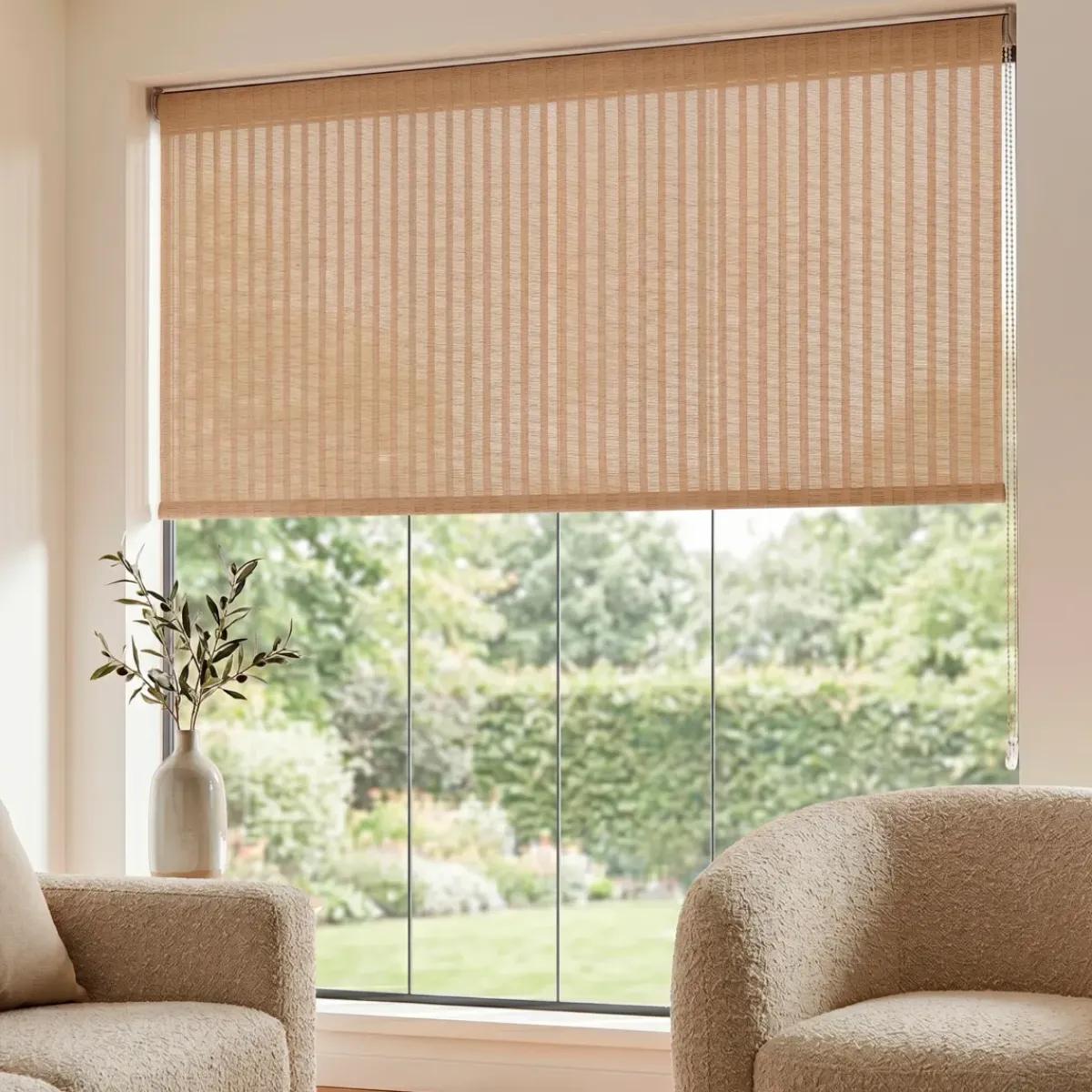 Sale Tenda a rullo oscurante effetto bambù (210 x 220 cm) Righe Tende A Rullo