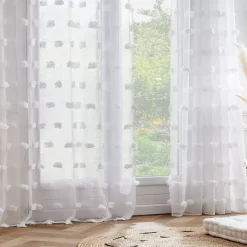 Best Tenda con occhielli con pon pon (180 x 240 cm) Suzie Tende Trasparenti