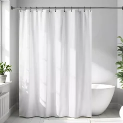 Tenda da doccia in microfibra (180 x 200 cm) Goffrato Bianco