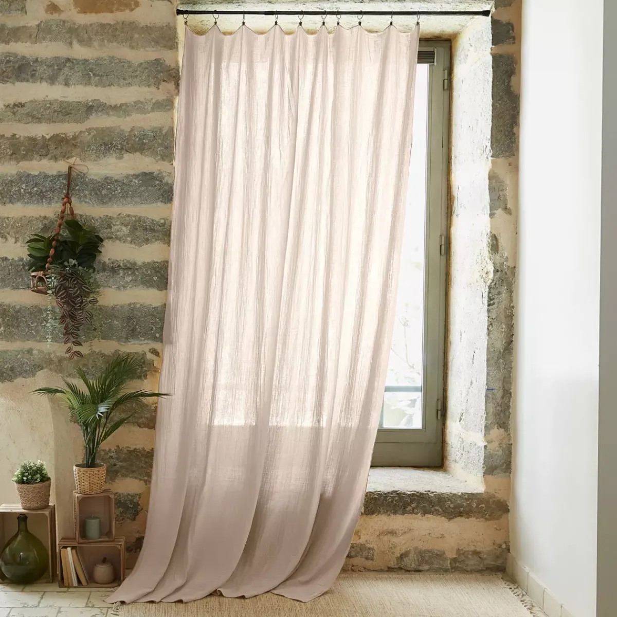 Clearance Tenda garza di cotone regolabile (140 x max 300 cm) Gaïa pampa Tende