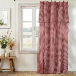Clearance Tenda garza di cotone regolabile (140 x max 180 cm) Gaïa vichy Terracotta Tende