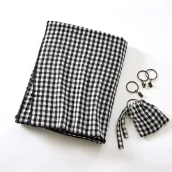 Sale Tenda garza di cotone regolabile Gaïa vichy Nero Tende