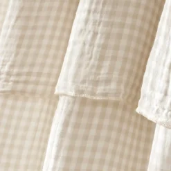 Tenda garza di cotone regolabile Gaïa vichy Beige Tende