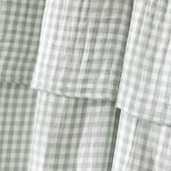 Clearance Tenda in doppio voile di cotone regolabile (140 x max 180 cm) Gaïa vichy Verde eucalipto Tende