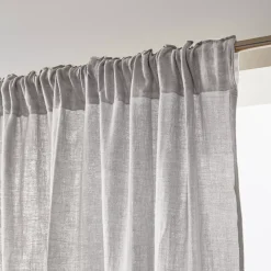 Outlet Tenda in garza di cotone a passanti nascosti Gaïa Grigio nuvola Tende