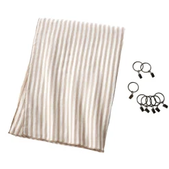 Outlet Tenda regolabile in garza di cotone (140 x 180 cm) Gaïa a righe Corda Tende