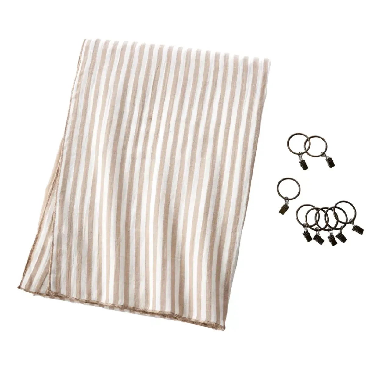 Outlet Tenda regolabile in garza di cotone (140 x 180 cm) Gaïa a righe Corda Tende