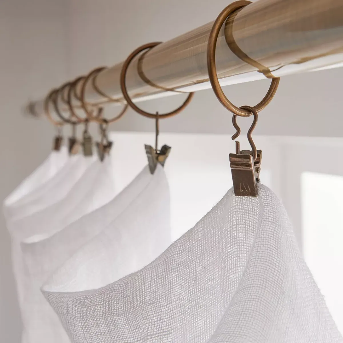 Discount Tenda regolabile in lino lavato (140 x max 270 cm) Louise Tende Trasparenti