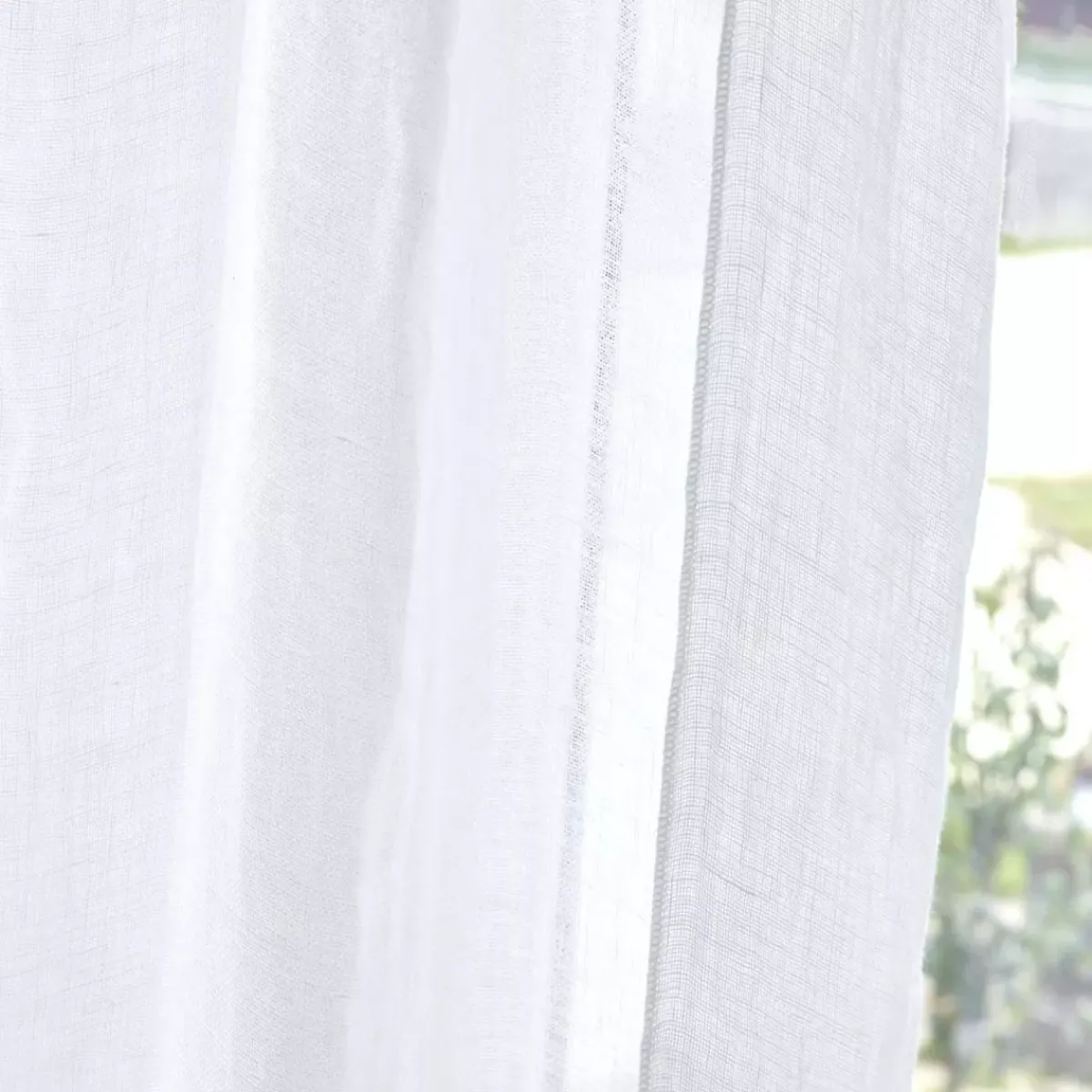 Discount Tenda regolabile in lino lavato (140 x max 270 cm) Louise Tende Trasparenti
