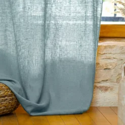 Best Tenda regolabile lino lavato (140 x max 270 cm) Louise Azzurro Tende