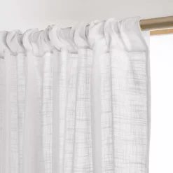 Online Tenda trasparente con effetto lino e nastro fronzuto Robin Tende Trasparenti