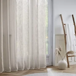 Clearance Tenda trasparente con effetto lino e passanti nascosti Robin Tende Trasparenti