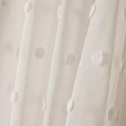 Sale Tenda trasparente con nastri arricciati e pon pon Emie Tende Trasparenti