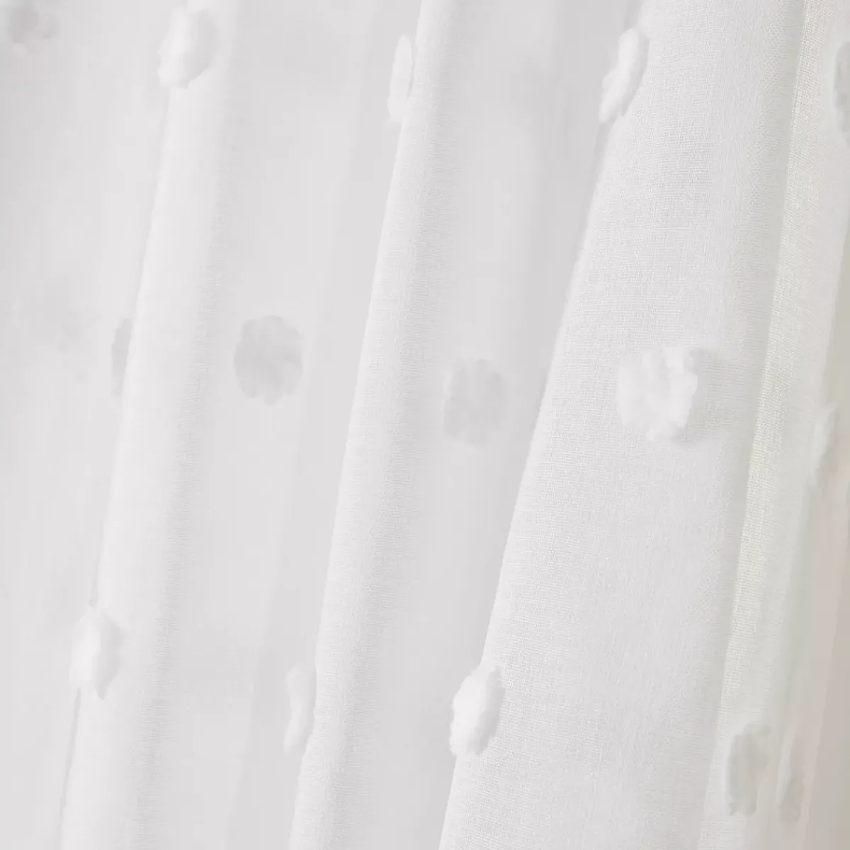 New Tenda trasparente con nastri arricciati e pon pon (140 x 240 cm) Emie Tende Trasparenti