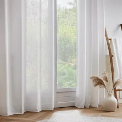Sale Tenda trasparente con occhielli effetto lino (140 x 280 cm) Robin Tende Trasparenti