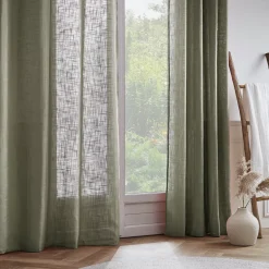 Clearance Tenda trasparente con occhielli effetto lino (140 x 240 cm) Robin Tende Trasparenti