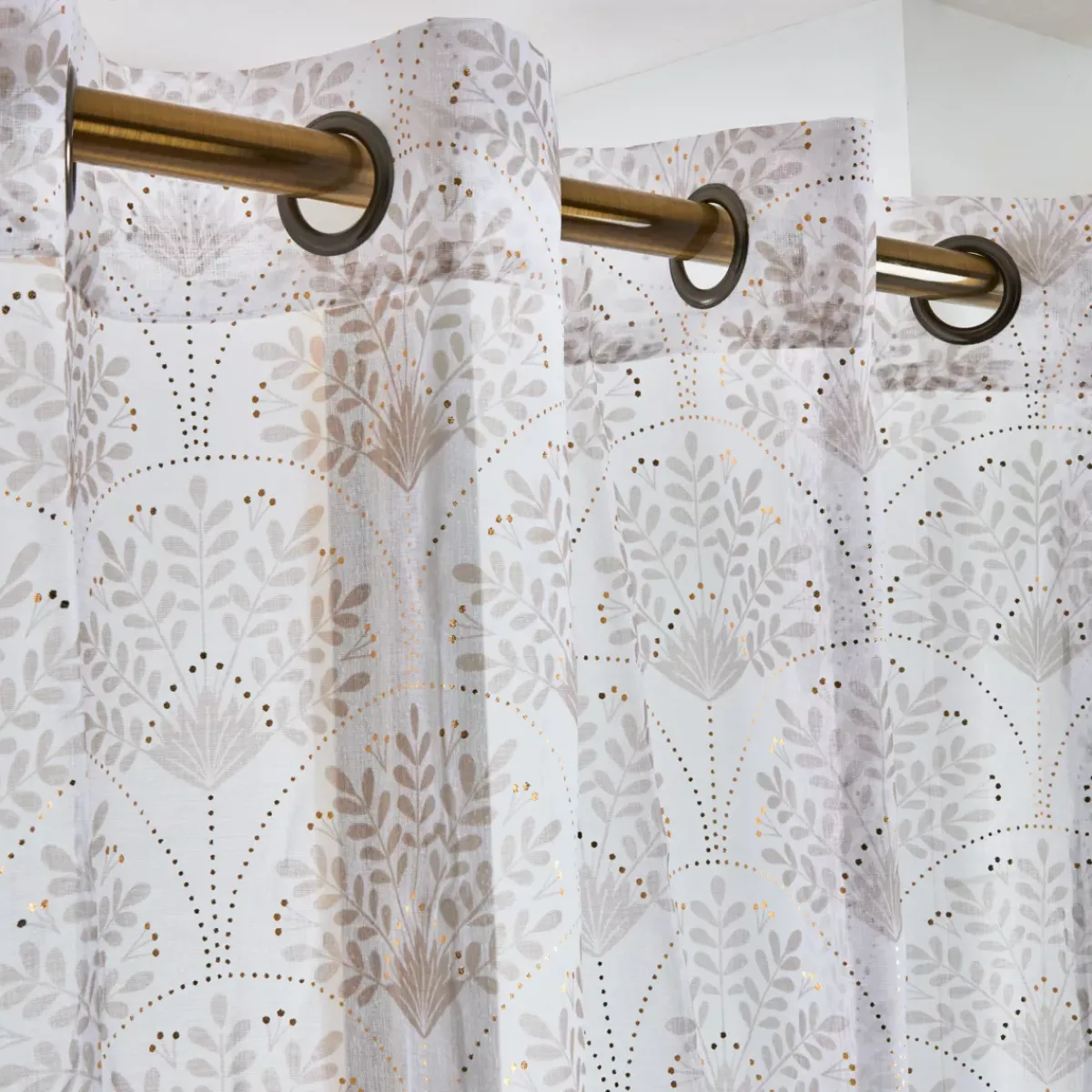 Discount Tenda trasparente con occhielli (140 x 240 cm) Majestia Beige Tende Trasparenti